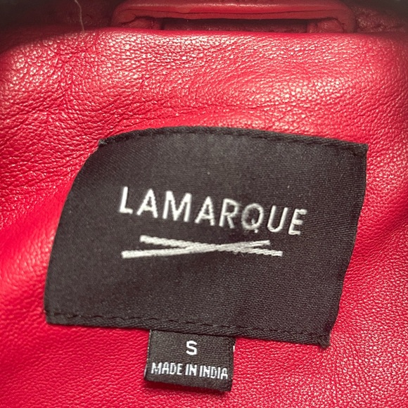 LaMarque Donna Hot Pink Iconic Leather Biker Jacket Women’s Size Small - Picture 3 of 11